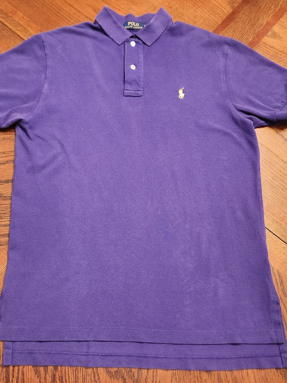 Polo Ralph Lauren Men's Size Medium Purple Polo Shirt Yellow Pony Golf Preppy